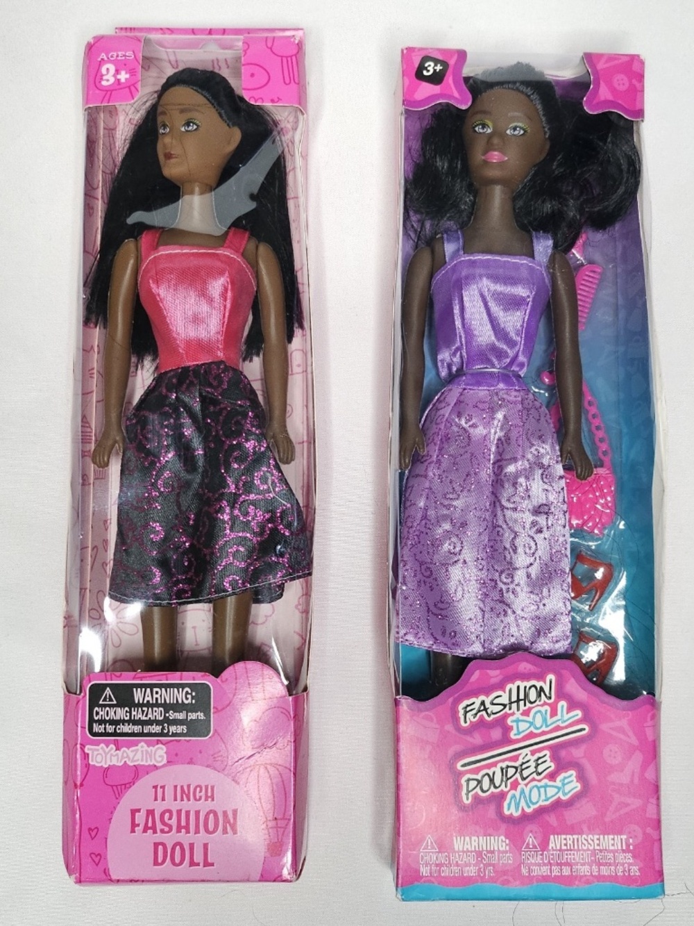 New Set of 2 Fashion Doll Poupee Mode African American Greenbriar Toymazing 11"